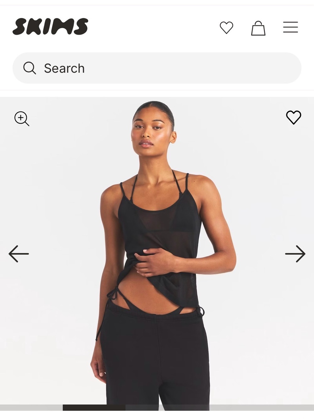 SKIMS Black Sheer Cami